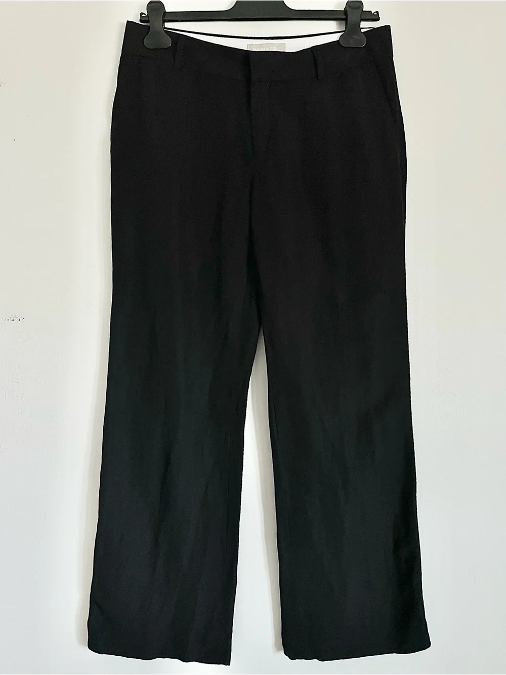 Banana Republic Linen Blend Wide Leg Pant in Black Size 6 EUC Vintage